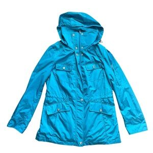 CALVIN KLEIN Women’s Hooded Turquoise Blue Insulated Rain Jacket Size Medium